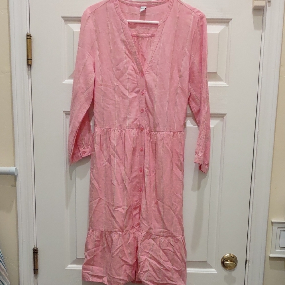 Old Navy Pink Ruffled Sundress with V-Neck
